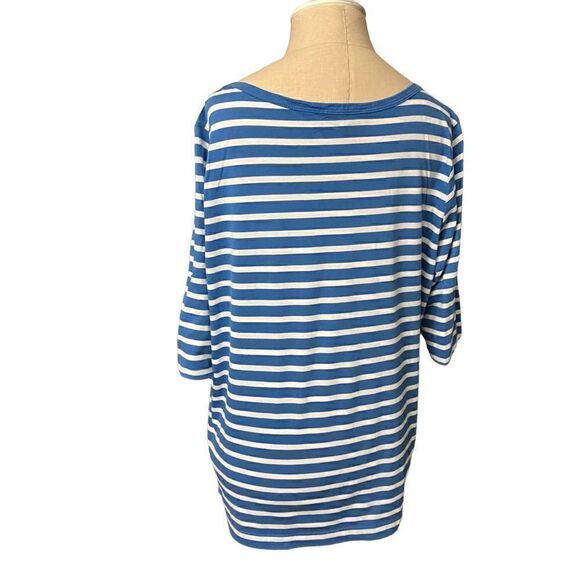 Jones New York Green/White Stripe Top / SZ: 1X - Picture 3 of 11